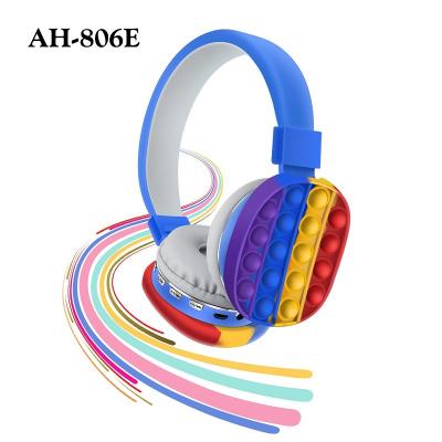 China Headband Push Noise Design Stereo Rainbow Colorful Wireless Headphones for sale