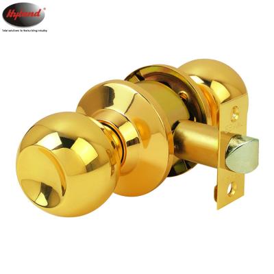 China Apartment Passage Knob Cylindrical Lock, Hyland High Quality OEM 587PB PS Polished Brass Double Side Round Ball Door Locklock for sale