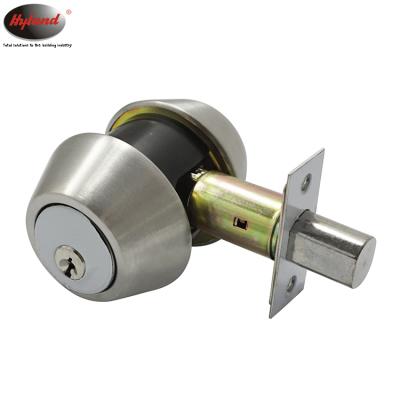 China Stainless or Brass Double Cylinder Deadbolt Lock, America Style Hyland D102 SS with Protector, Stainless Steel Hardware, Brass Keys for sale