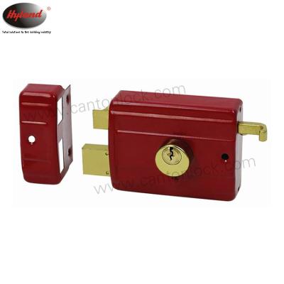 China Iron Deadbolt Night Latch And Rim Door Locks High Quality Hyland G556 Most Popular Red Color Door Lock for sale