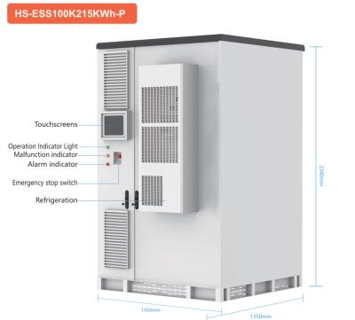 China Lifepo4 Battery Energy Storage System 100kw/215kwh BESS System for sale