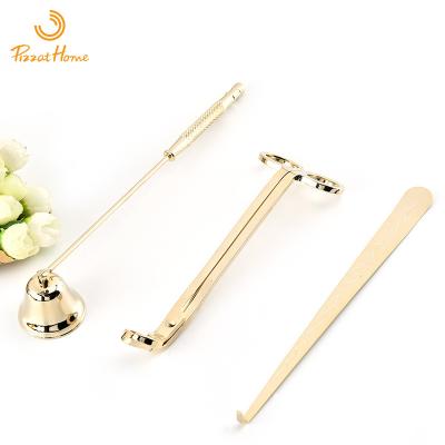 China Metal Music Candle Scissors Extinguisher Tools Scented Candle Cut Shade Three-Piece Tray Set for sale