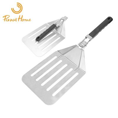 China Sustainable Stainless Steel Pizza Peel 8 inchShovel Plastic Foldable HandlePaddle Pizza Shovel Pizza Tools for sale