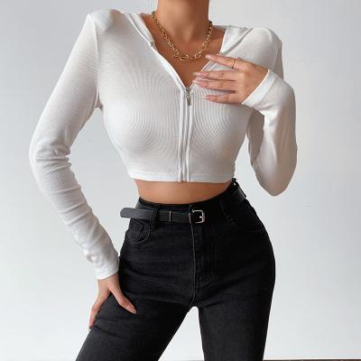 China Wholesale Kint Breathable Lightweight Cardigan Solid Color Classic Long Sleeve Zipper UP Casual Short Sweater Women Spring and Autumn for sale