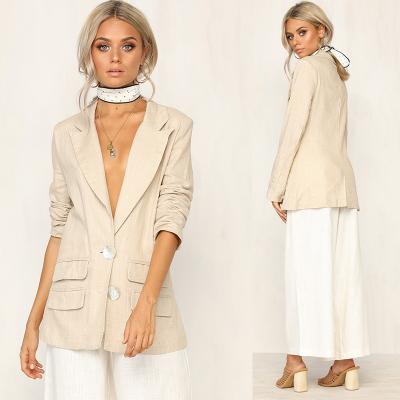 China Viable Ladies Canvas Women Blazers Design Fashion Canvas Clothing for sale