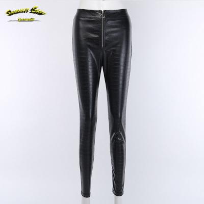 China Anti-pilling Pants For Women 2021 High Waist Gaiters Tummy Control Women Leather Trims Formal Pencil Legging Trousers for sale