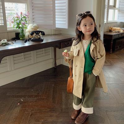 China New Autumn Girl Windproof Hooded Long Ditch Coat Spring Parkas Anorak Fleece Cotton Breathable Jacket Plus Size Outerwear For Kids for sale