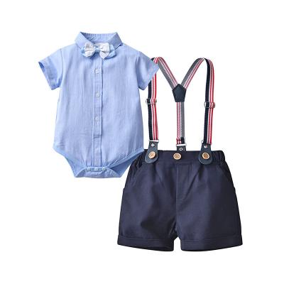 China Preppy Style Hot Sale Summer Children's Clothing Sets 100 Different Design Baby Boy Clothing Sets 2pcs T-shirt Kids Summer Clothing for sale