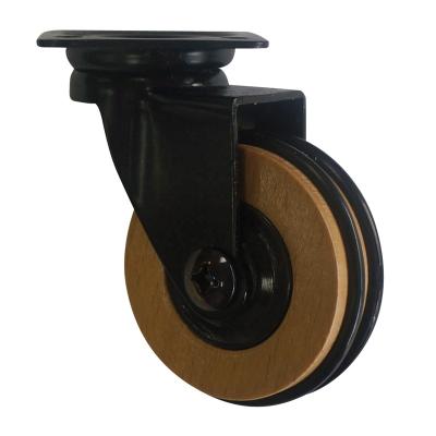 China PIVOT Wholesale Price Custom Turning 2 Inch Top Plate Wood Wheel Caster Without Brake for sale