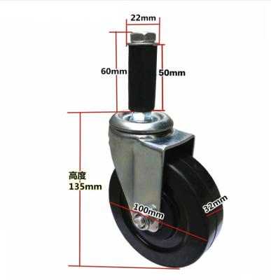 China Heavy Duty ESD PIVOT Caster Wheel 100mm Swivel Black Conductive 4 Inch Rubber Caster Wheel for sale