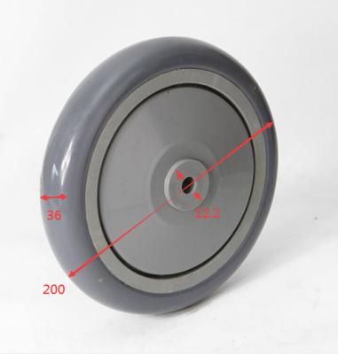 China 8 Inch 200mm PP Flat Freestanding Gray Medical Caster Wheel With Double Bearing for sale