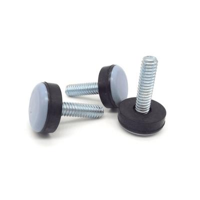 China Factory Gray Brown Furniture Sliders Stainless Steel Screw On PTFE Adjustable Chair Leg Levelers Sliding for sale