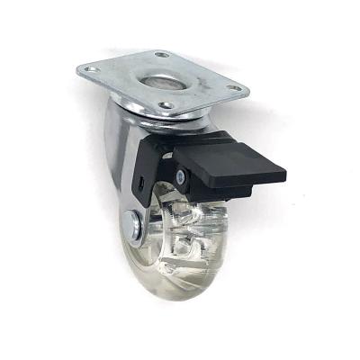 China Contemporary Transparent PVC Swivel Caster 2 Inch 50 Mm Gel Wheel Caster With Brake For Furniture for sale