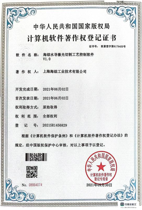 Software Patent Certificate - Hyzont(Shanghai) Industrial Technologies Co.,Ltd.