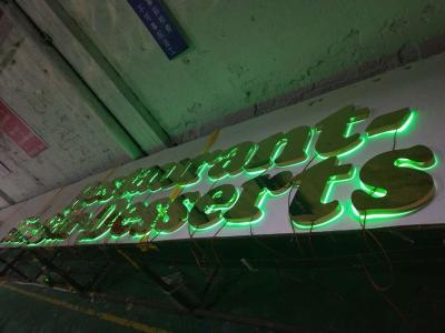 China Restaurant Led Backlit Letter Sign M4 Screw Mount Reverse Channel Letters for sale