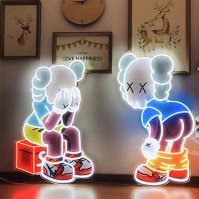 China Fashion Design KAWS Custom Neon Sign Light 175mm 190mm for sale