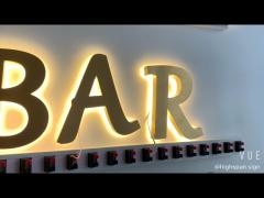 Stainless Steel Backlit Letter Sign Barber Shop Logo 3000K-10000K