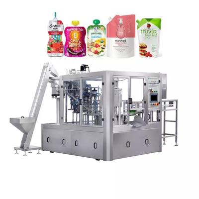 China Fully Automatic Spout Bag Filling Capping Machine Juice Puree Spout Pouch Filling And Capping Machine for sale