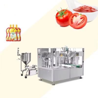 China CE-gecertificeerde automatische ketchupverpakkingsmachine saus vloeibare honing chili ketchup afdichting vulmachine voedselpapier Te koop