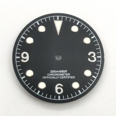 China 30.5mm black coffee watch dial luminous fit NH35 NH36 ETA2824 2836 Mingzhu 2813 3804 Miyota 8205 movement 8215 821A 30.5mm for sale