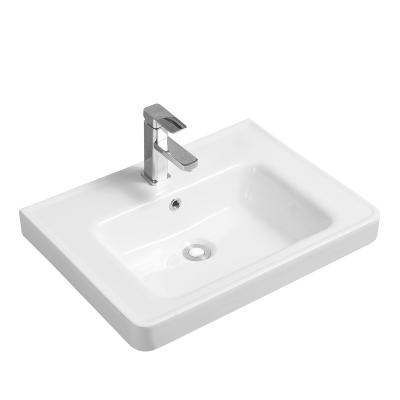 China Traditional Design Small White Cabinet Basin Sink Mount Popular Ceramic Color Rectangular Shape for sale