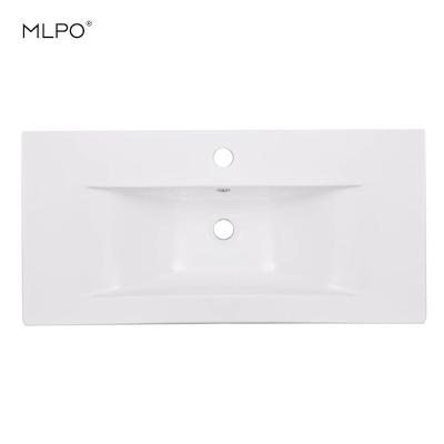 China 5004 81cm EUROPEAN Ceramic Bathroom Sink Vanity Mid-Edge Inset Washhand Basin With Dipped Bowl for sale