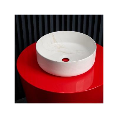 China Factory Directly Wholesale Modern Luxury Countertop Ceramic Round Wash Basin Set for sale