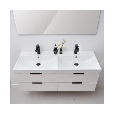 China Modern Hot Selling Cheap Custom Made Double 2 Square Hand Wash Cabinet Basin Faucet for sale