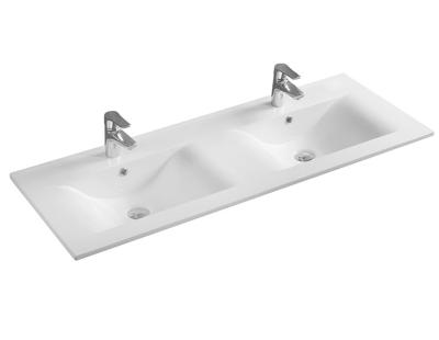 China EUROPEAN MLPO CE North America Ceramic Wash Basins Double Sink Bathroom Sink Countertop Sink Service Single Piece Double Cabinet for sale