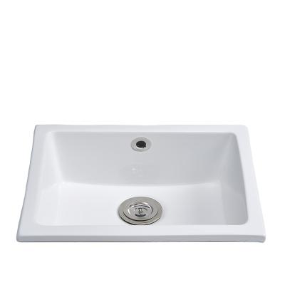 China Without Faucet Professional Manufacture Cheap Square Sink Commercial White Kitchen for sale