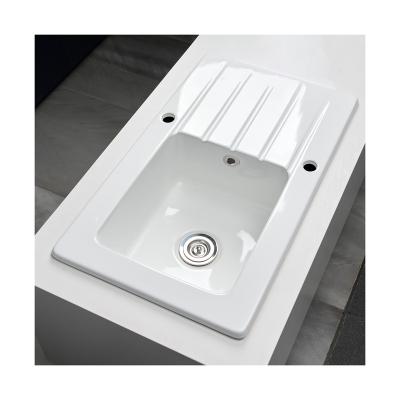 China Without Faucet Technology Production Morden Square Ceramic Kitchen Sinks Wholesale for sale