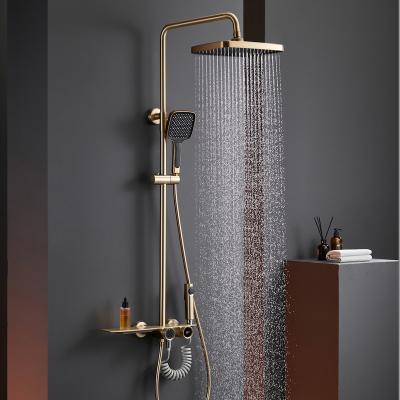 China With Slide Bar Modern Design Gold Color With Spray Handle Shower Set Bathroom Shower Head for sale