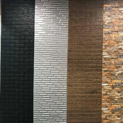 China Modern 3D Bricks PE Self Adhesive Foam Wallpaper Removable Waterproof Art Wall Tiles Suitable For Bedroom And Living Room Background for sale