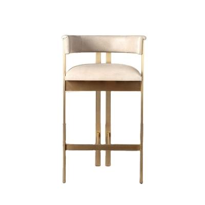 China Stable Modern Luxury Design Bar Stool Metal High Quality Leather Bar Stool for sale