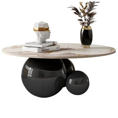 China Modern minimalist designer marble countertop coffee table hotel furniture spherical coffee table for sale