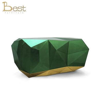 China Modern Design Gemstone Italian Luxury Geometric Side Cabinet Luxury Villa Home Wine Cabinet for sale