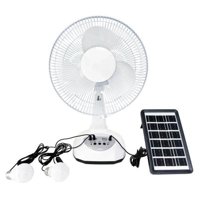 China Solar Rechargeable Fan 12 Inch Superior Material Charging Table Electric Fan Portable Desk Solar Rechargeable Solar Table Fan for Light for sale