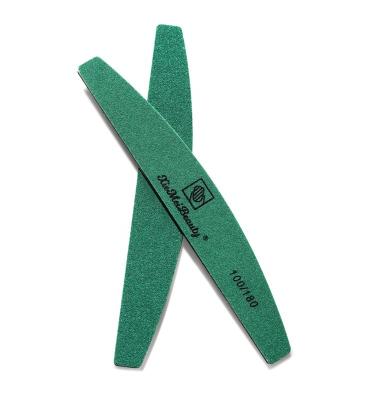 China Nail Care Guangzhou Xiemei Nail Folder Factory Logo 100/100 Grit Half Moon Green Custom Nail File for sale