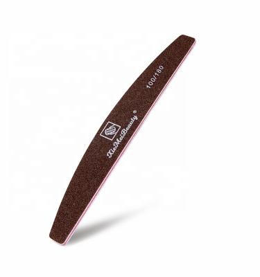 China Nail Care Factory Customized Straight Curved Rhombus Half Moon Jumbo Shape 100/180 Squeak Nail File Brown Washable for sale