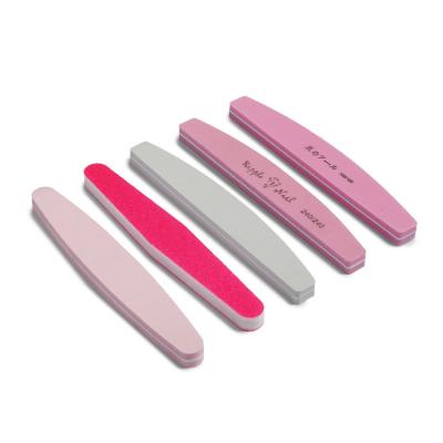 China Nail Care Manicure Pedicure Art Tools Removing Gel Polish Professional Custom Logo 7 Inch All Color Pink Gray Oval Nail Buffer for sale