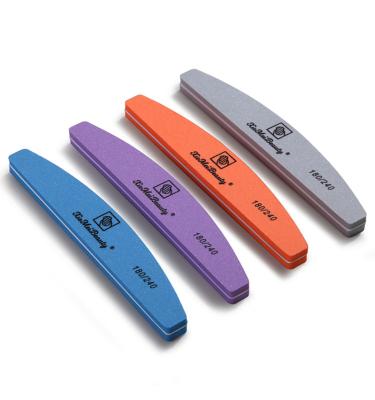 China Nail Care Double Sided Professional High Quality Slim Boomerang Shaped Grit Nail File Dart Shaped Orange Buffer Customized for sale