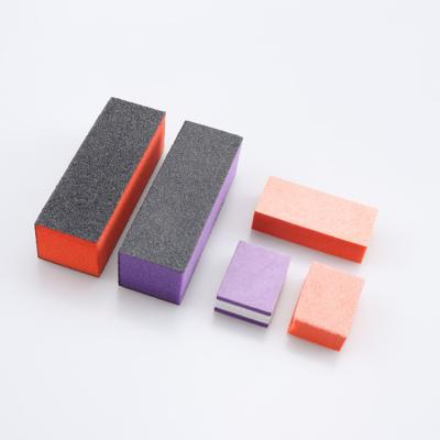 China Nail Care 180/240 Grit 4 Side Nail Block Damping Colorful Blue Red Pink Purple White Pads for sale