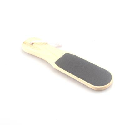 China Hot Selling Custom Made Pedicure Foot Files Factory Sandpaper Brown Black Washable Foot Care Files Pads Long Handle Wooden Pedicure Foot File for sale