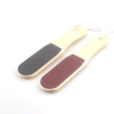 China Red Foot Care Files Pedicure Foot Folder Feet File Dead Foot Scrubber Callus Remover Wooden Handle Pedicure Foot Folder for sale