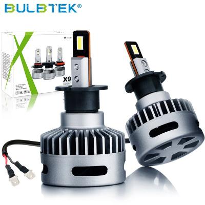 China Factory Wholesale BULBTEK X9 15000 Lumens Car LED Headlight H1 H3 H11 H13 9004 Auto Light Aceca 9007 9008 120W LED Car Light for sale