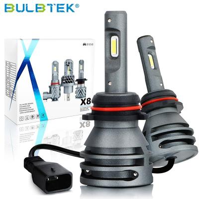 China BULBTEK X8 P13 H1 H3 H4 H7 H11 Car LED Turbo Fan Foco Bulbs 6000K 6500K Auto Accessory 454 Car LED Headlight Bulbs for sale