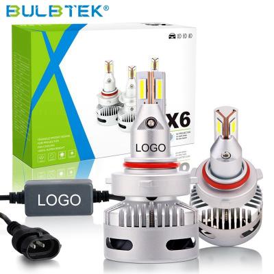 China BULBTEK X6 bulb led Car fan cooling HB3 HB4 9005 9006 car headlight H11 lens auto bulb bulb led saloon 400GT for sale