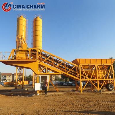 China Building Material Shops High Efficiency Concrete Mixing Plant Batching Trailer Mounted Concrete Batch Plant for sale