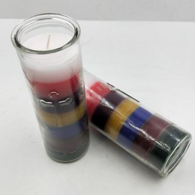 China Scented glass candle, 7days candles with different color, religious candle for sale