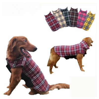 China British Coat Vest Plaid Style Reversible Dog Clothes Cold Weather Warm Dog Jacket Windproof Comfortable Durable Winter Waterproof Dog Jacket for sale